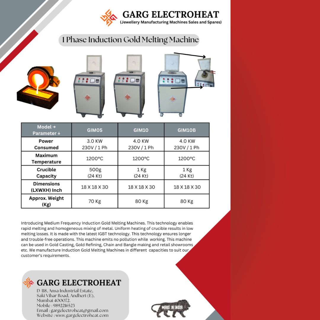 1 Phase Induction Gold Melting Machine